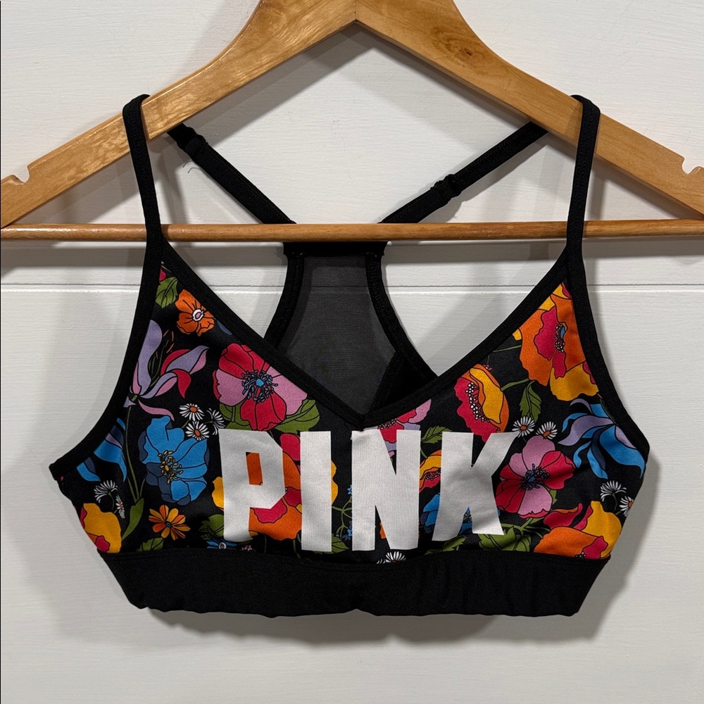 PINK Victoria's Secret Multicolor Floral Sports Bra Size Medium